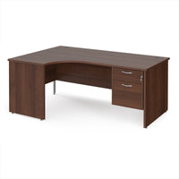 Maestro 25 panel end left hand ergonomic desk with 2 drawer ped
