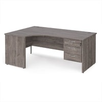 Maestro 25 panel end left hand ergonomic desk with 3 drawer ped