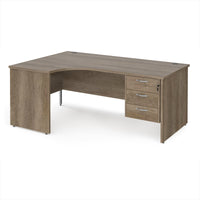 Maestro 25 panel end left hand ergonomic desk with 3 drawer ped