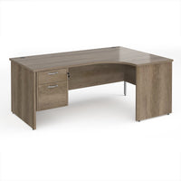 Maestro 25 panel end right hand ergonomic desk with 2 drawer ped