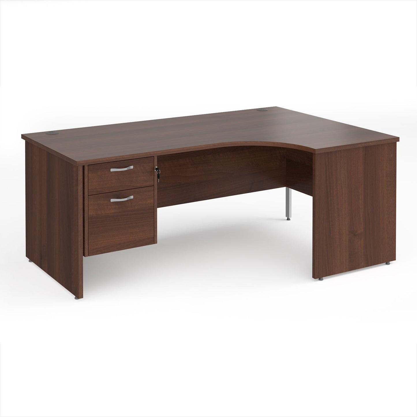Maestro 25 panel end right hand ergonomic desk with 2 drawer ped