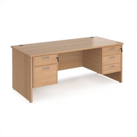 Maestro 25 panel end 800mm deep desk with 2 & 3 drawer peds