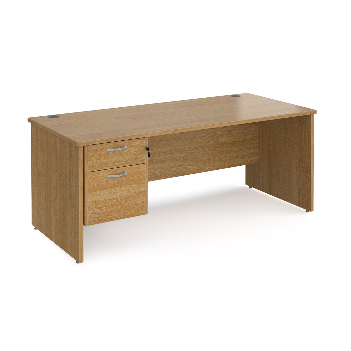 Maestro 25 panel end 800mm deep desk with 2 drawer ped