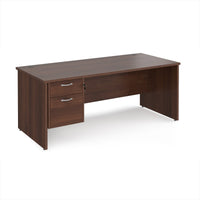 Maestro 25 panel end 800mm deep desk with 2 drawer ped