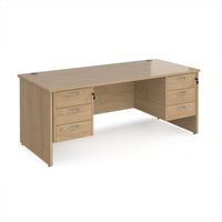 Maestro 25 panel end 800mm deep desk with 2 x 3 drawer peds