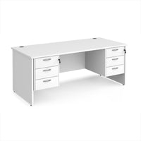 Maestro 25 panel end 800mm deep desk with 2 x 3 drawer peds