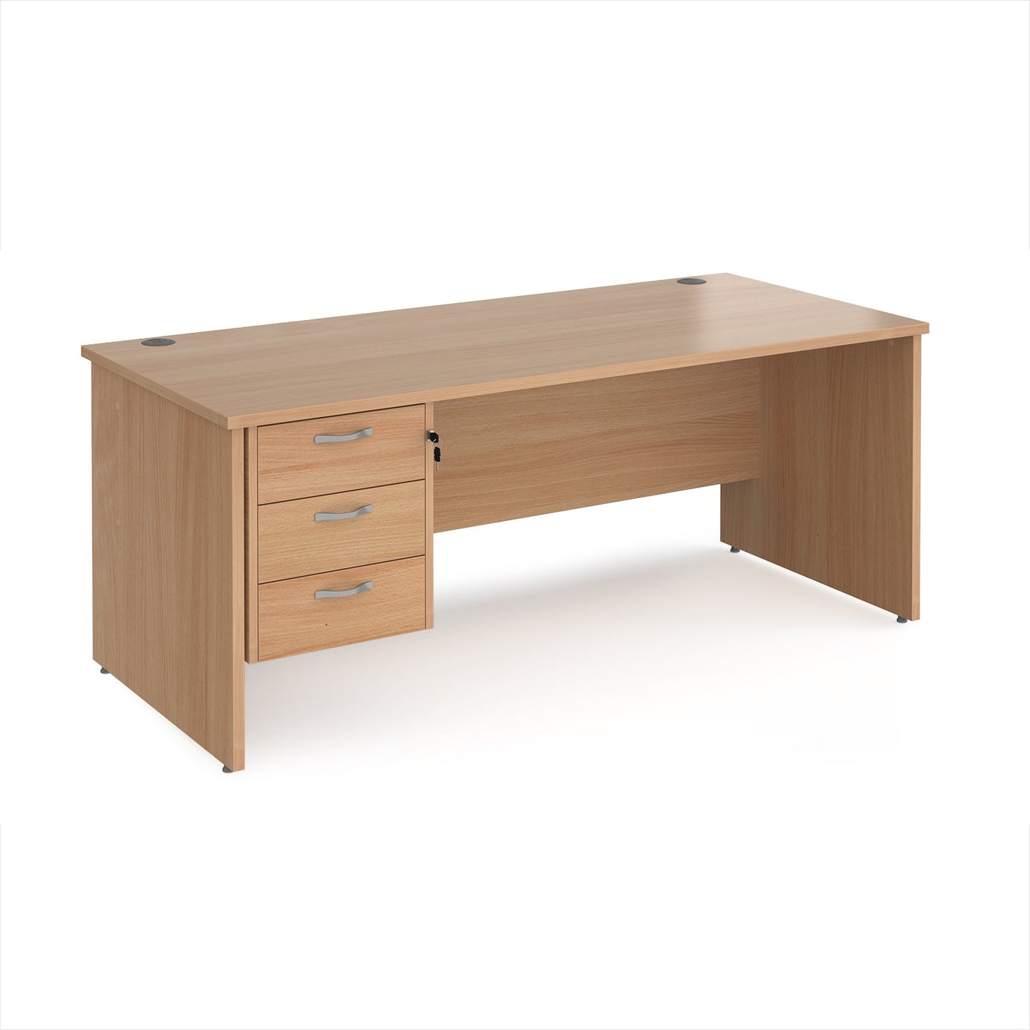 Maestro 25 panel end 800mm deep desk with 3 drawer ped