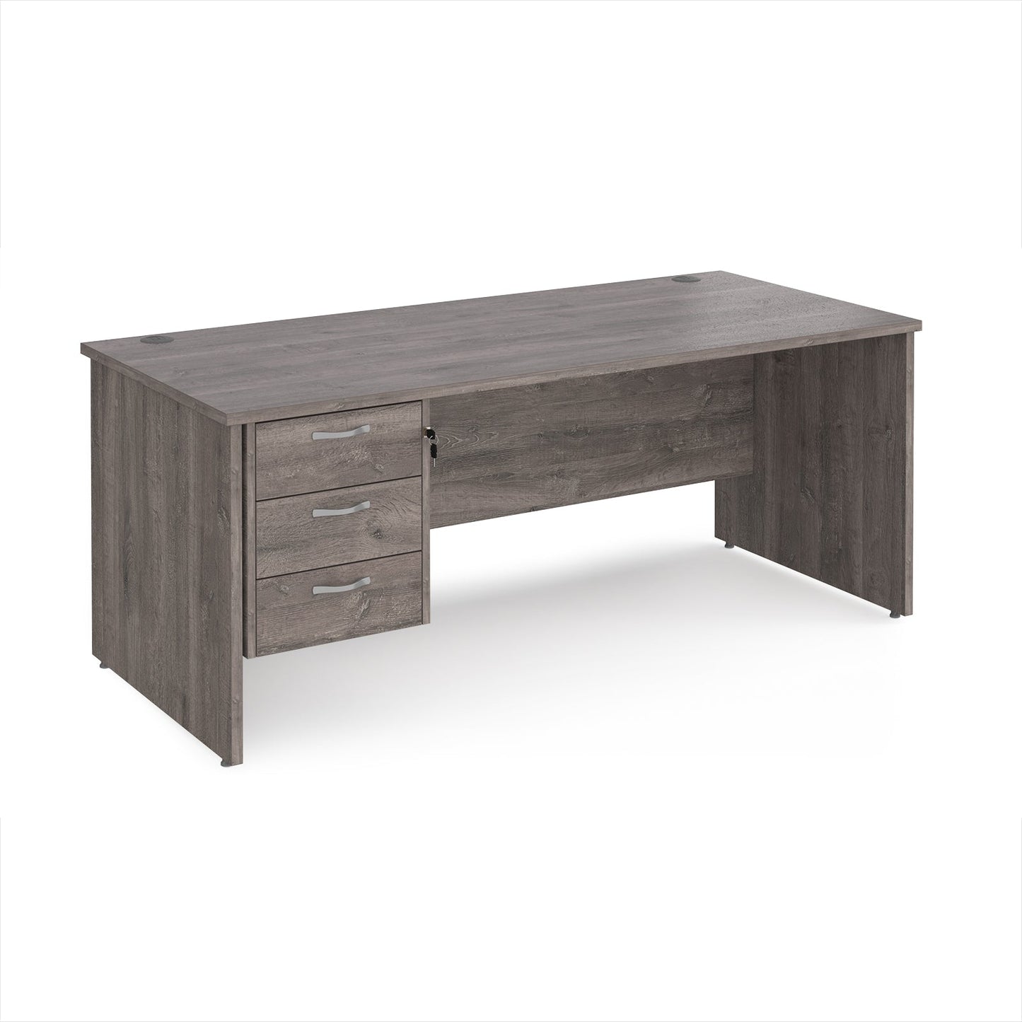 Maestro 25 panel end 800mm deep desk with 3 drawer ped