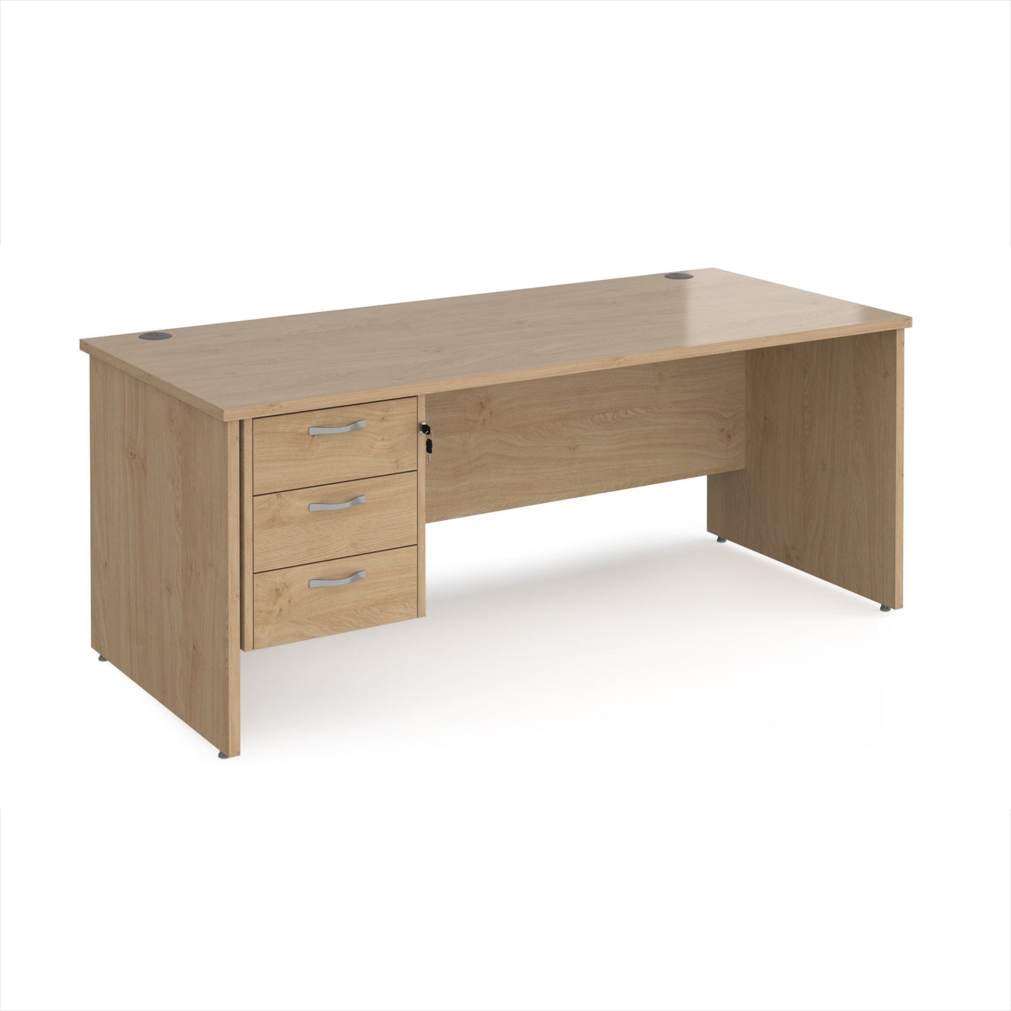Maestro 25 panel end 800mm deep desk with 3 drawer ped