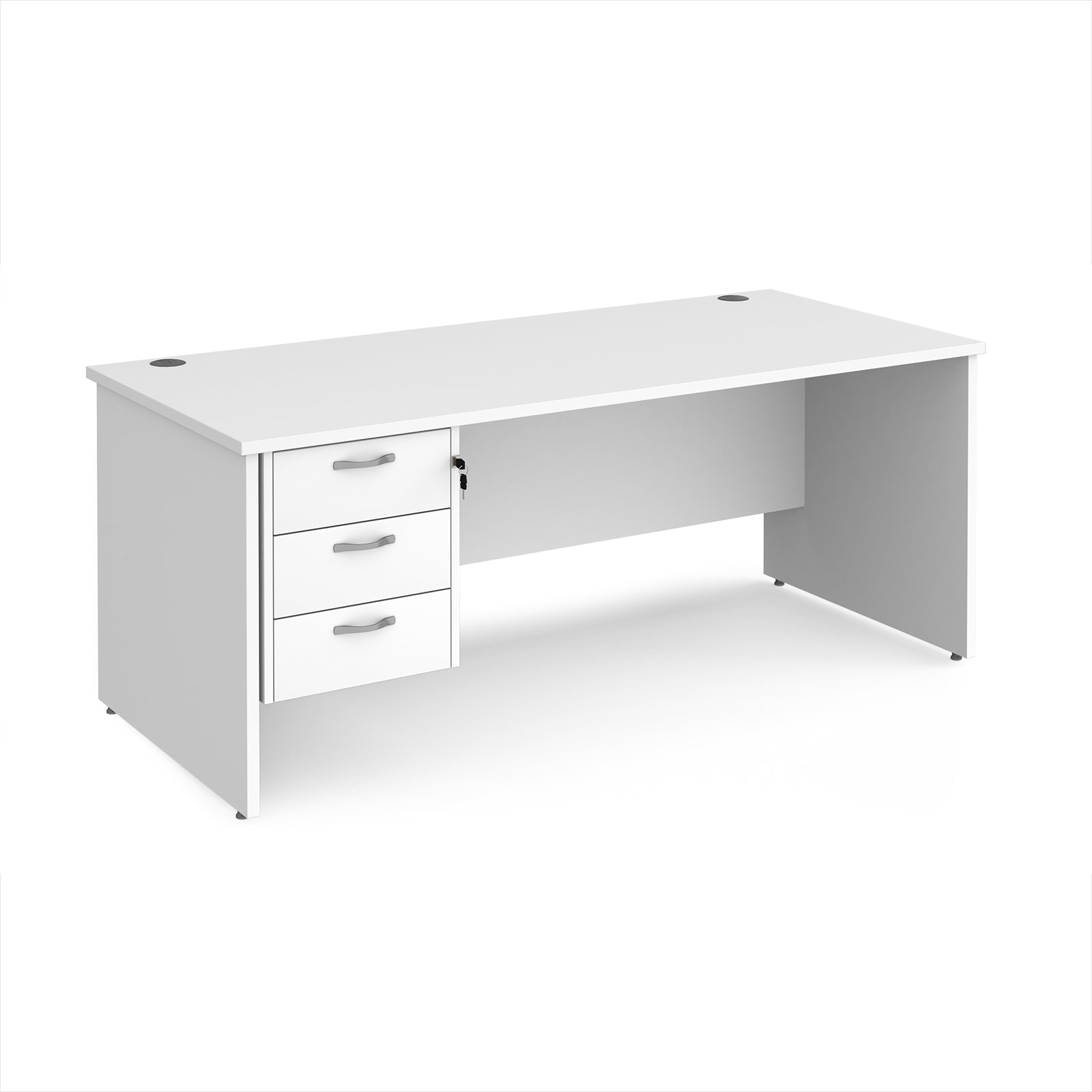 Maestro 25 panel end 800mm deep desk with 3 drawer ped