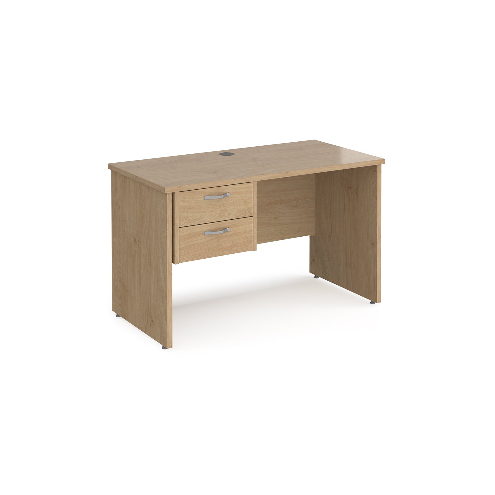 Maestro 25 panel end 600mm deep desk with 2 drawer ped