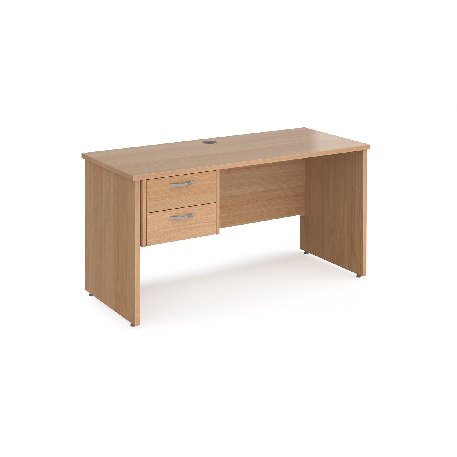 Maestro 25 panel end 600mm deep desk with 2 drawer ped