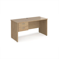 Maestro 25 panel end 600mm deep desk with 2 drawer ped
