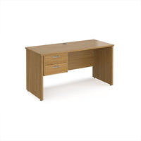 Maestro 25 panel end 600mm deep desk with 2 drawer ped