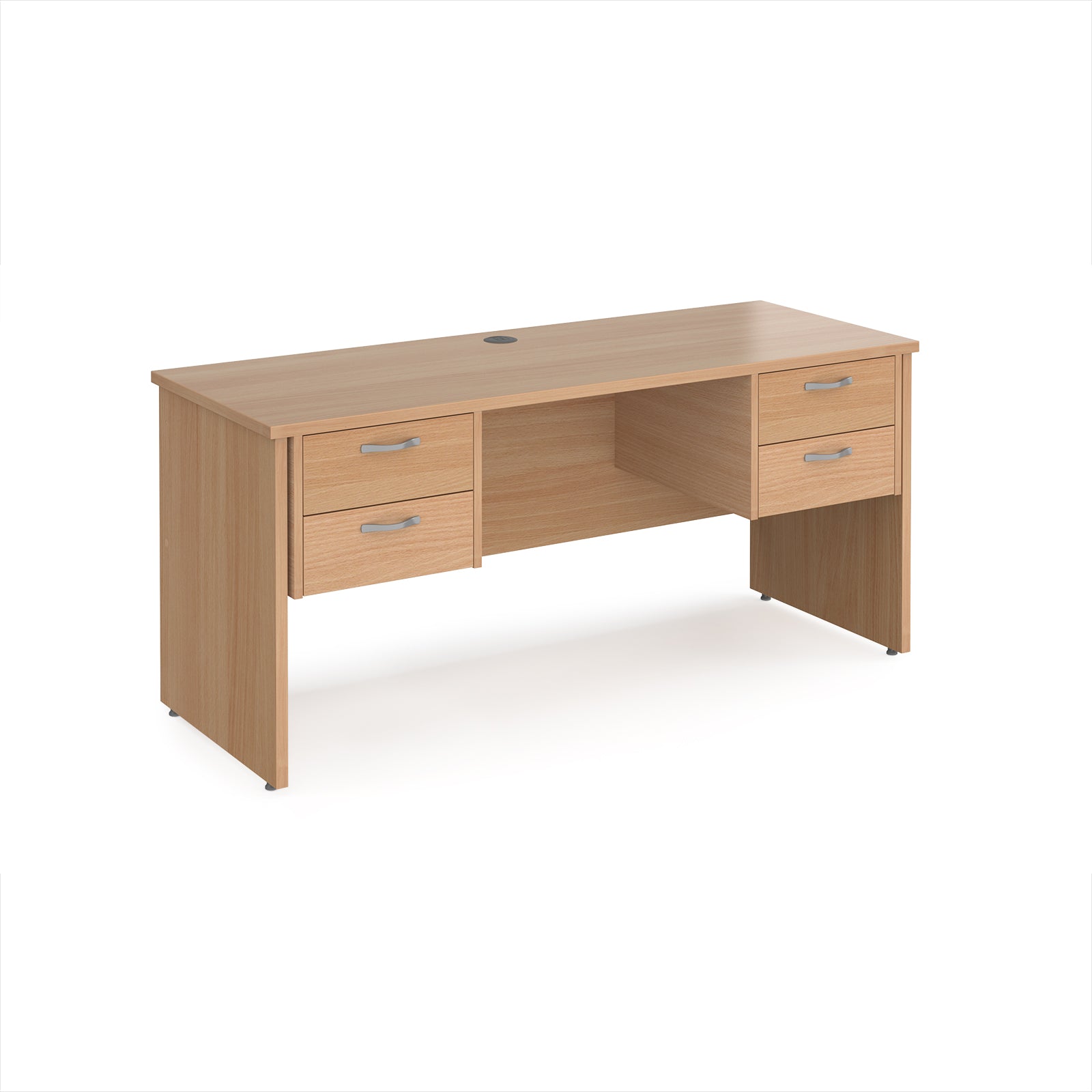 Maestro 25 panel end 600mm deep desk with 2 x 2 drawer peds