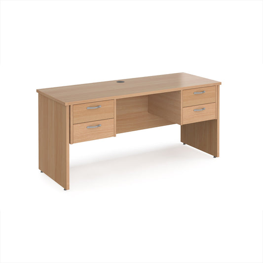 Maestro 25 panel end 600mm deep desk with 2 x 2 drawer peds