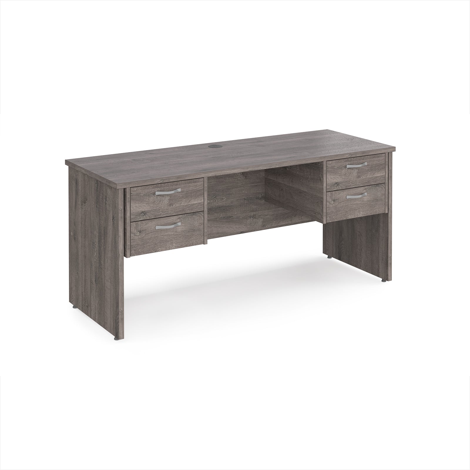 Maestro 25 panel end 600mm deep desk with 2 x 2 drawer peds