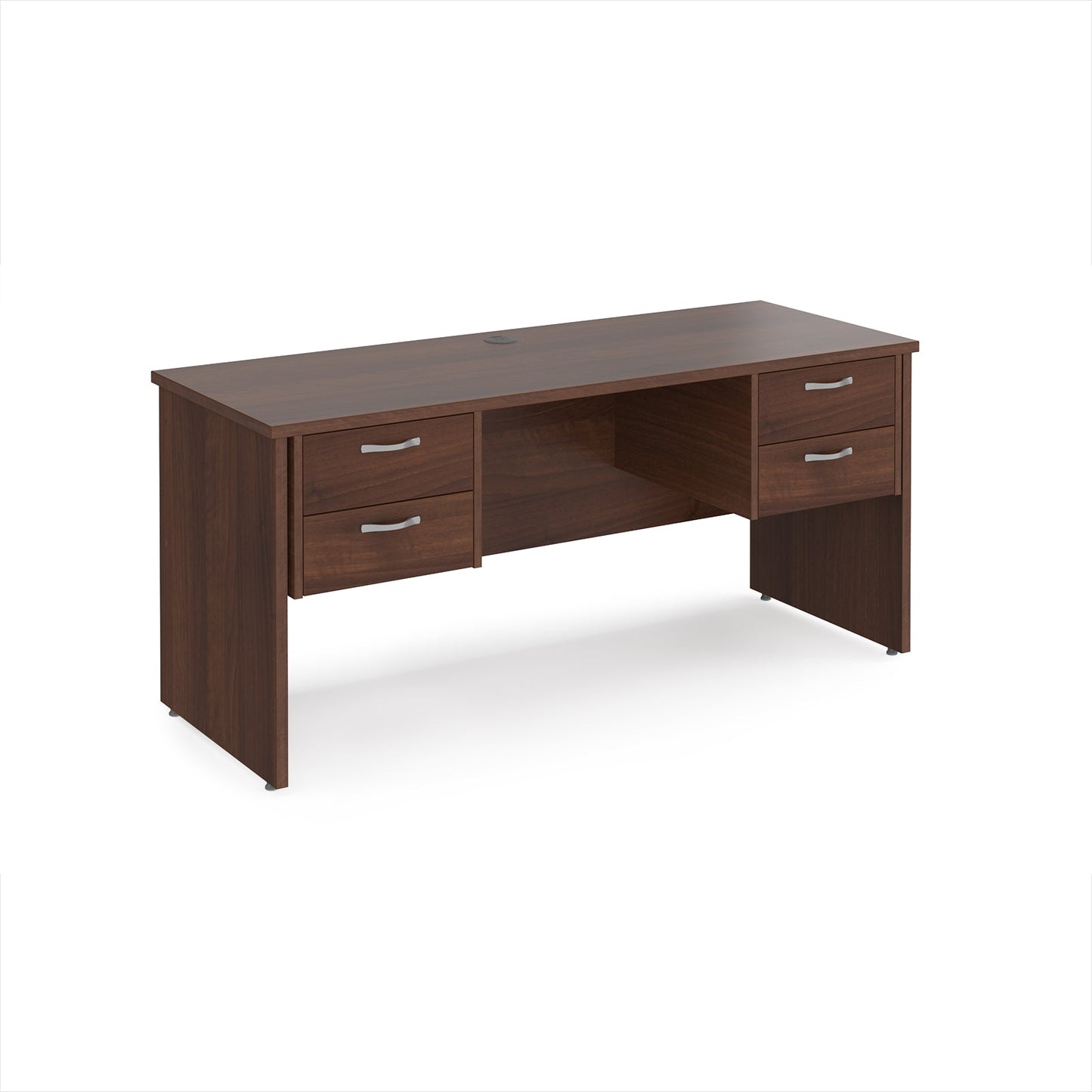 Maestro 25 panel end 600mm deep desk with 2 x 2 drawer peds