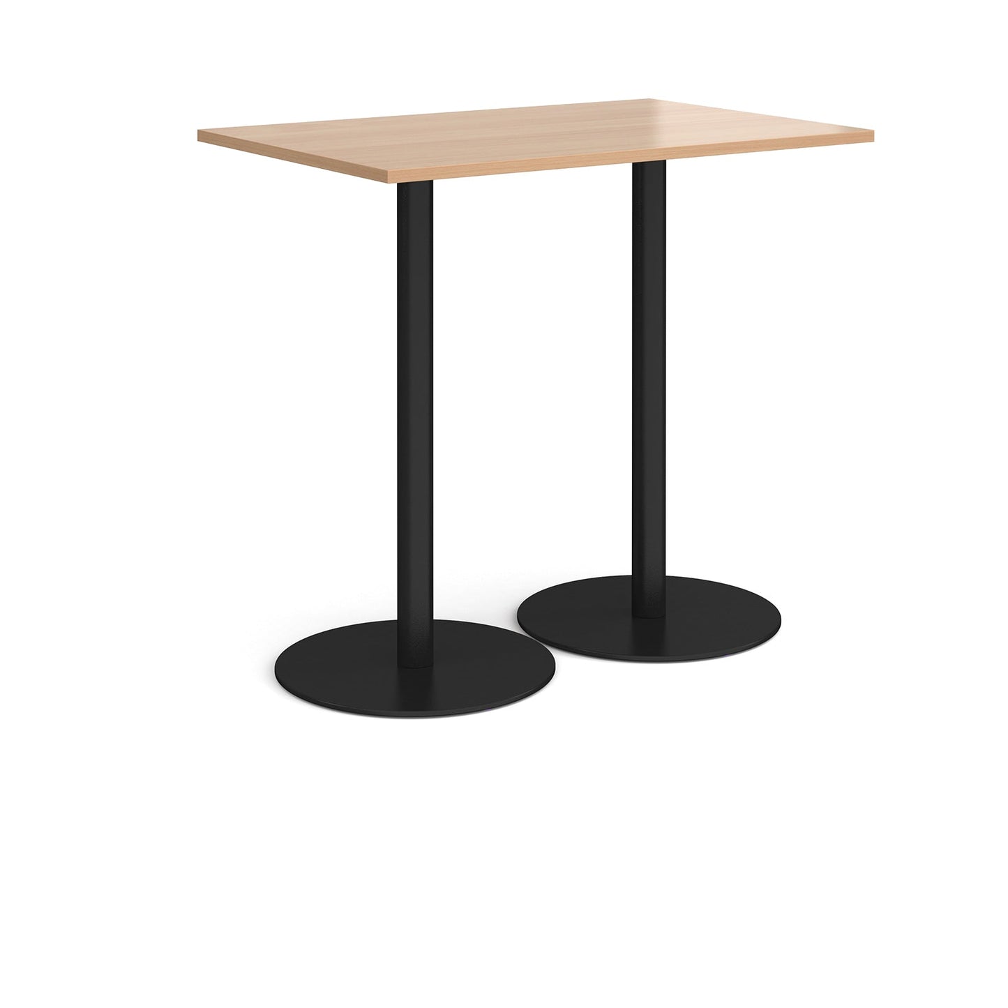 Monza rectangular poseur table with round bases
