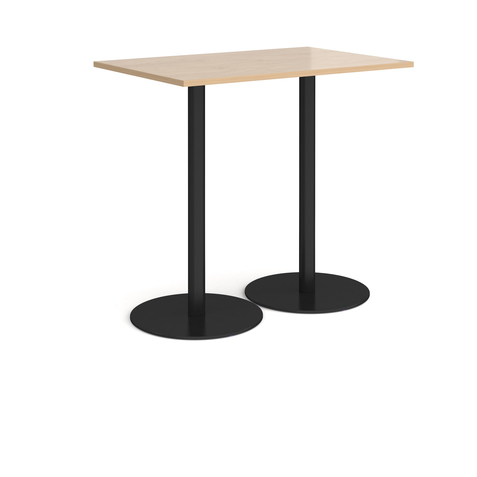 Monza rectangular poseur table with round bases