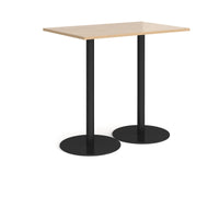 Monza rectangular poseur table with round bases