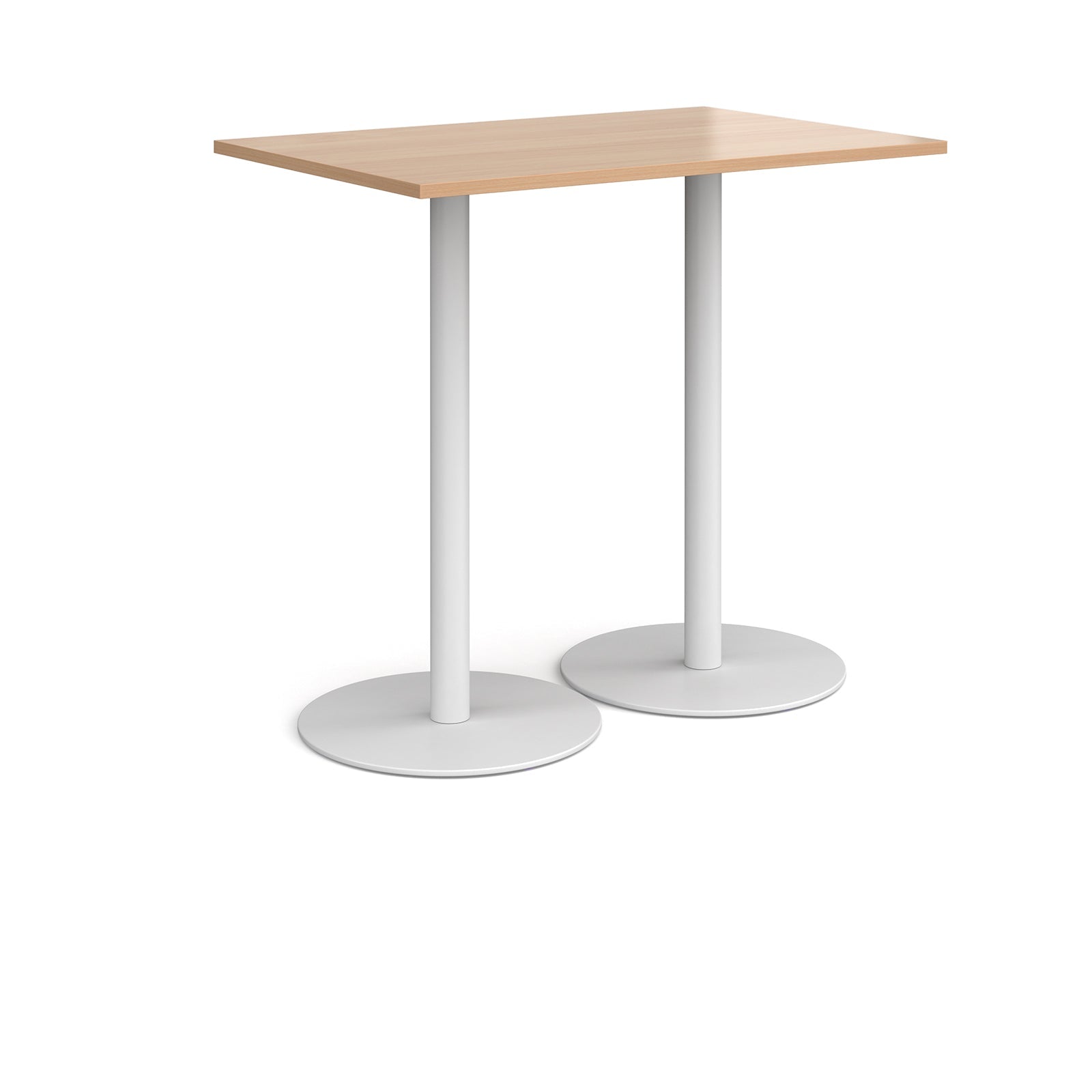 Monza rectangular poseur table with round bases