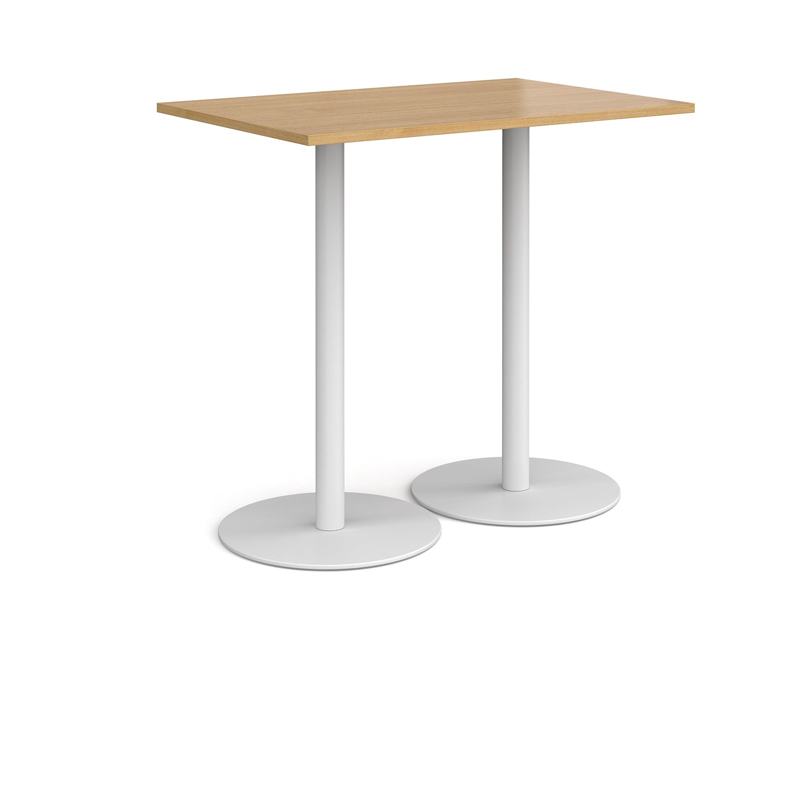 Monza rectangular poseur table with round bases