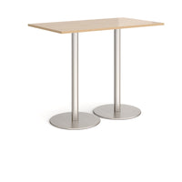 Monza rectangular poseur table with round bases