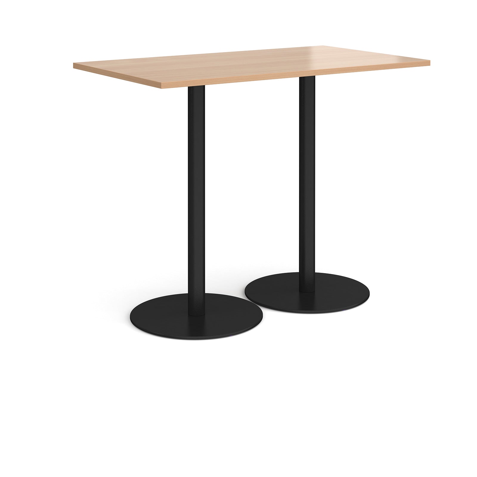 Monza rectangular poseur table with round bases