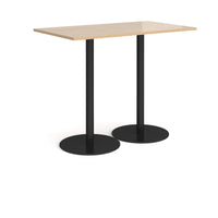 Monza rectangular poseur table with round bases