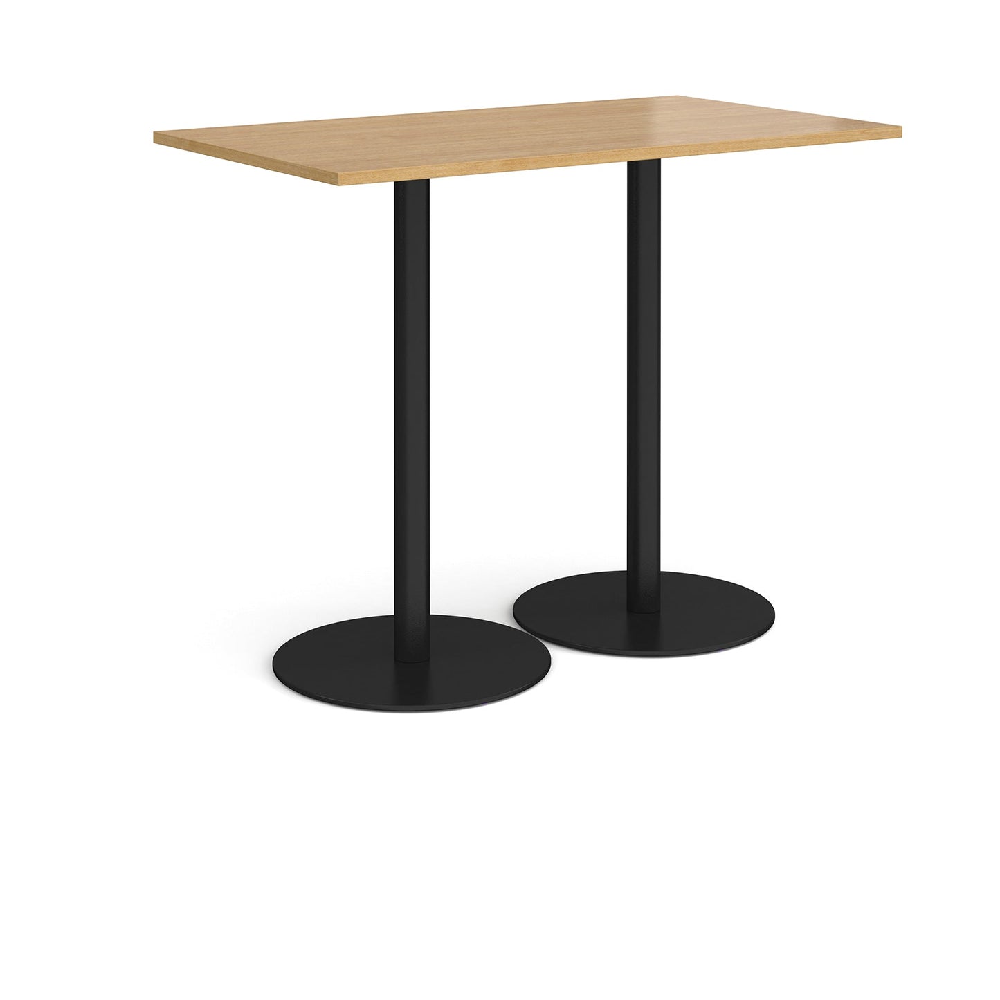 Monza rectangular poseur table with round bases