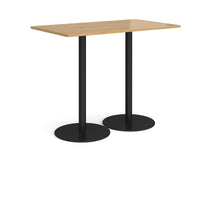 Monza rectangular poseur table with round bases