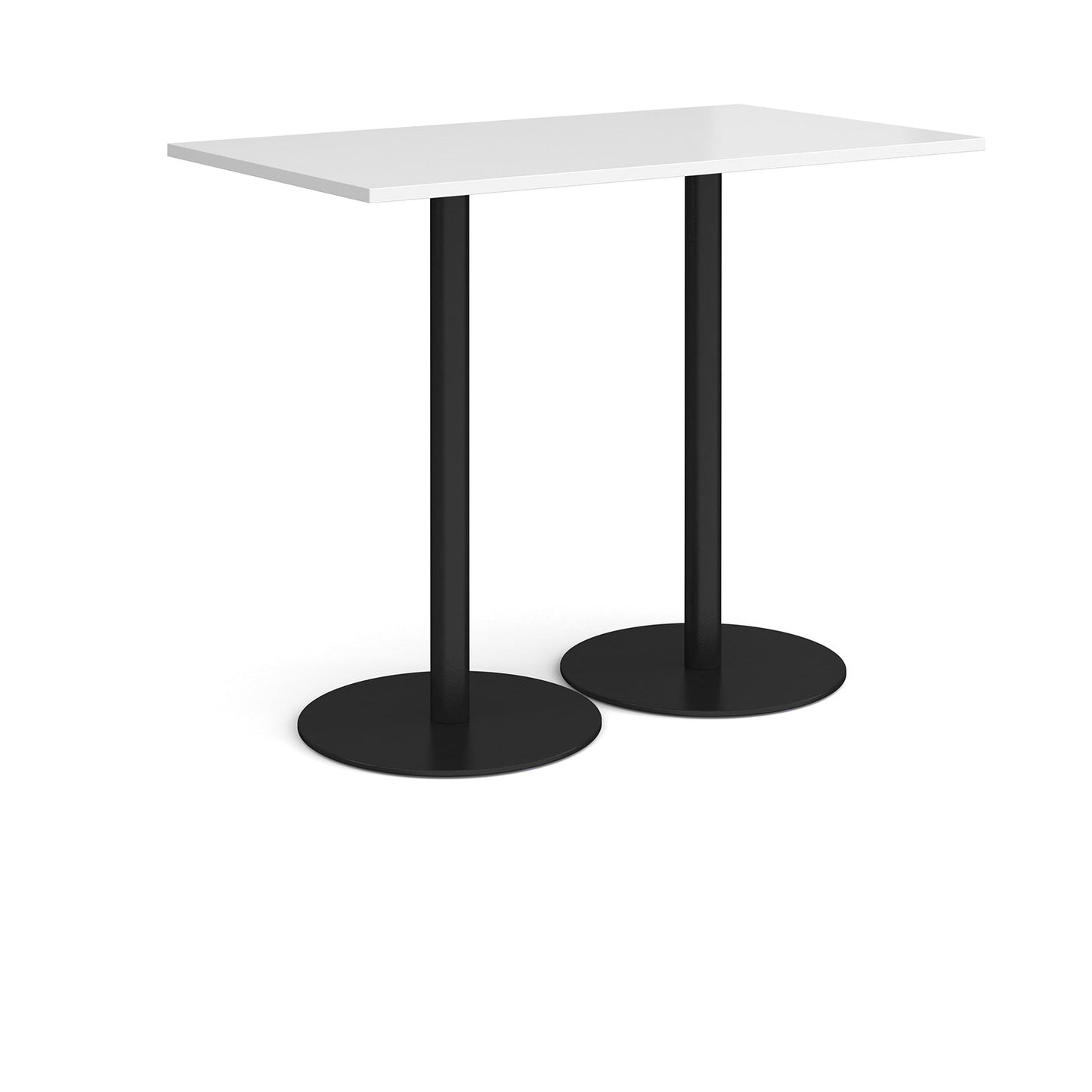 Monza rectangular poseur table with round bases