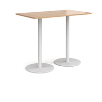 Monza rectangular poseur table with round bases