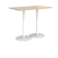 Monza rectangular poseur table with round bases