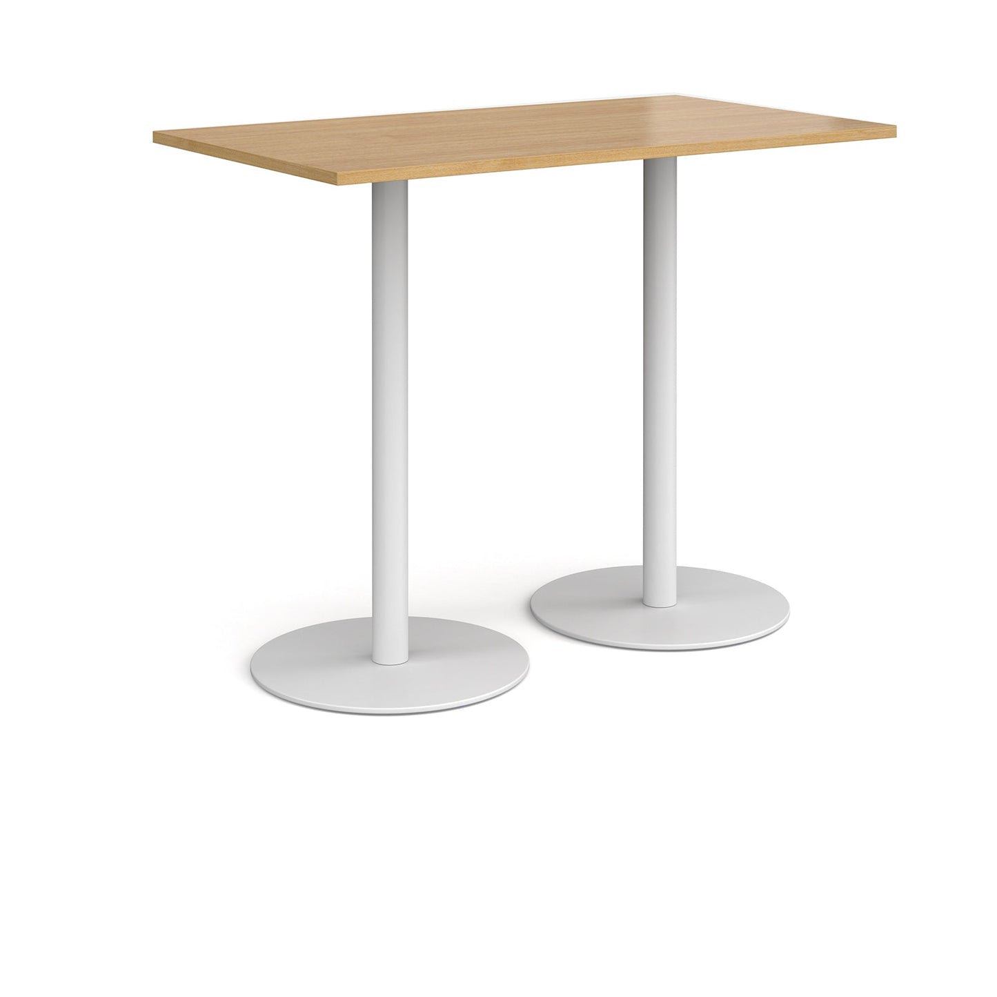 Monza rectangular poseur table with round bases