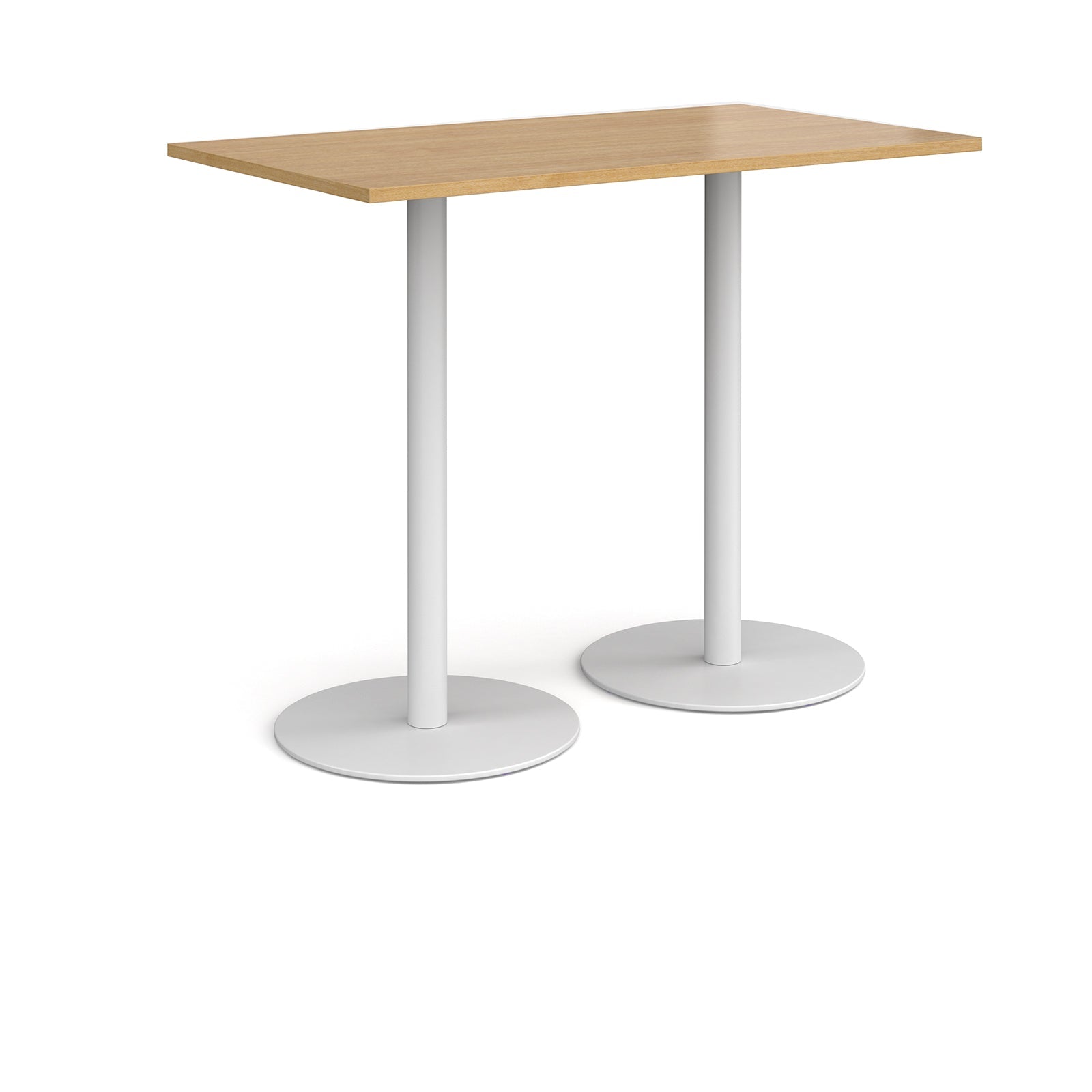 Monza rectangular poseur table with round bases