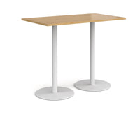 Monza rectangular poseur table with round bases