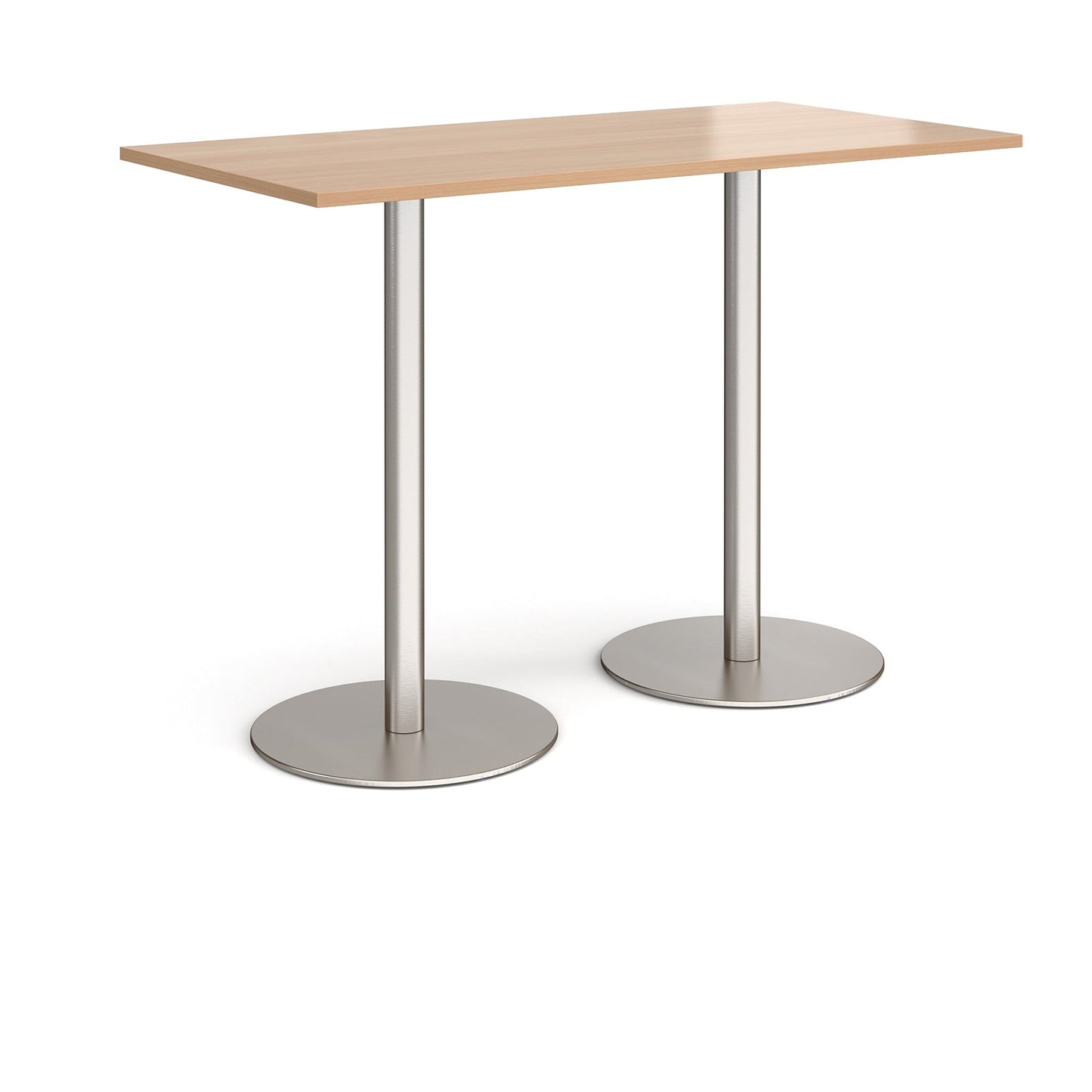 Monza rectangular poseur table with round bases