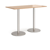 Monza rectangular poseur table with round bases