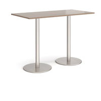 Monza rectangular poseur table with round bases