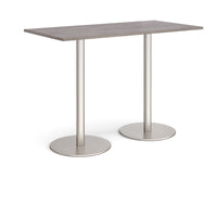 Monza rectangular poseur table with round bases