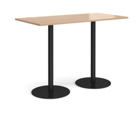 Monza rectangular poseur table with round bases