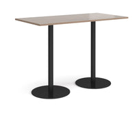 Monza rectangular poseur table with round bases