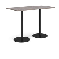 Monza rectangular poseur table with round bases