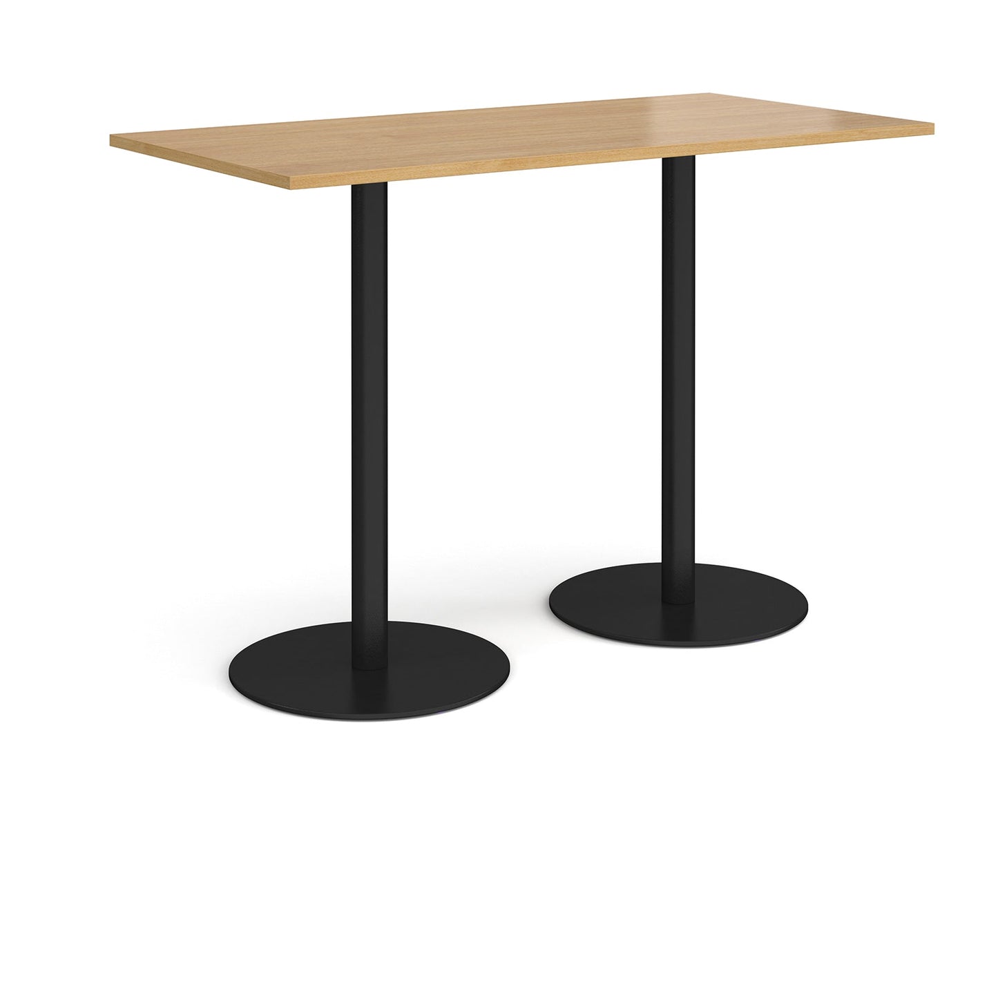 Monza rectangular poseur table with round bases