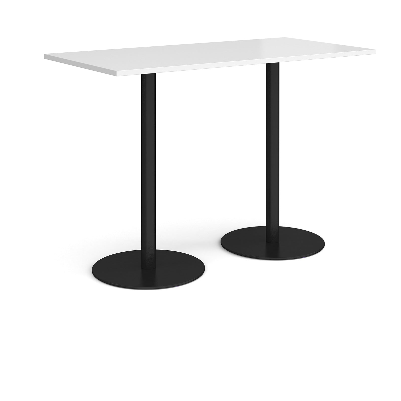Monza rectangular poseur table with round bases