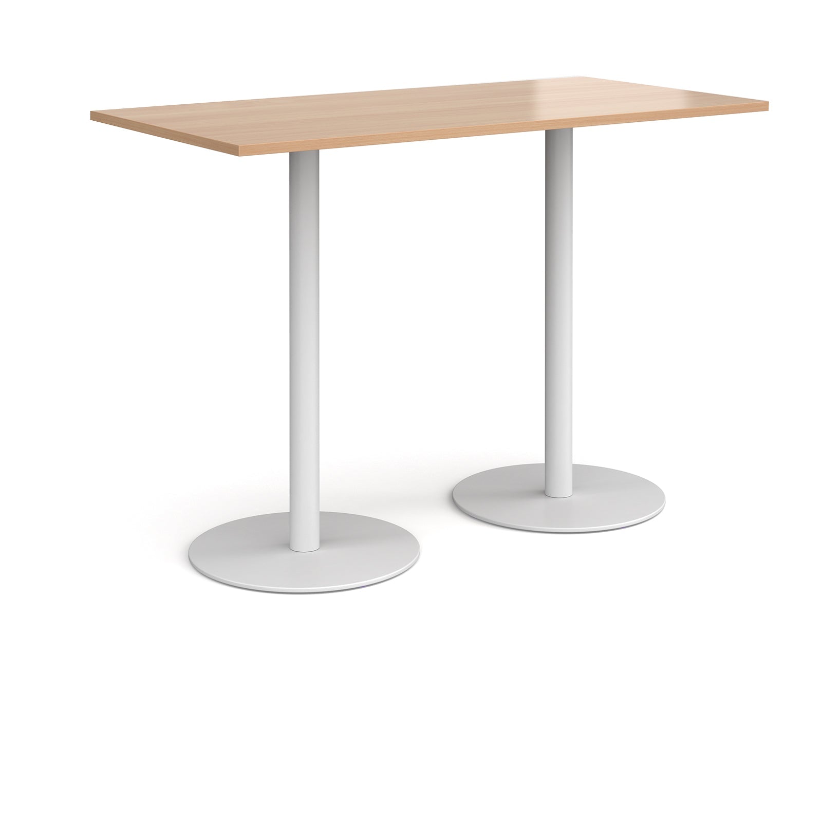 Monza rectangular poseur table with round bases