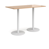 Monza rectangular poseur table with round bases
