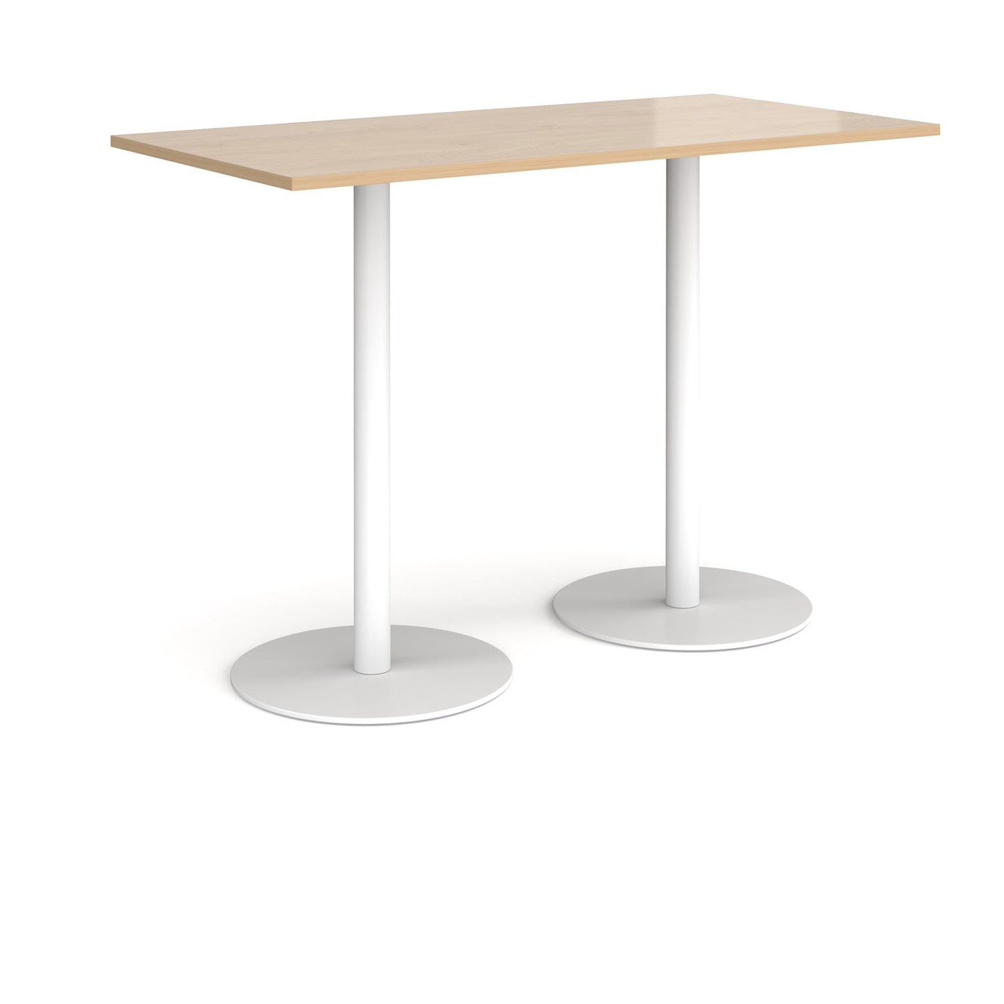 Monza rectangular poseur table with round bases